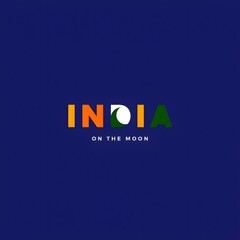 India on the moon mission chandrayaan poster design indian flag colors space exploration