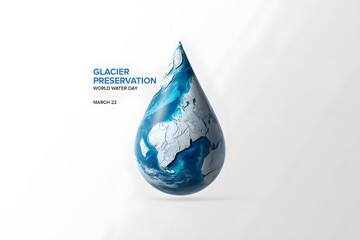 World water day glacier preservation awareness campaign march twenty second concept art
