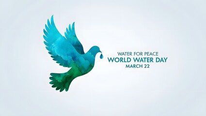 World water day march peace dove illustration water conservation awareness campaign