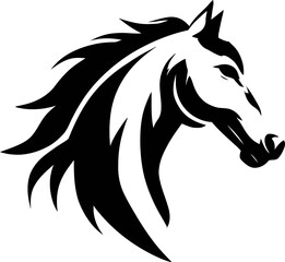 Black and White horse Head – Minimalist Line Art Vector Illustration for Logo or Print Design