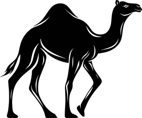 Black and White camel – Minimalist Line Art Vector Illustration for Logo or Print Design