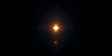 Intense Orange Lens Flare on Black Background
