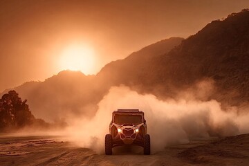Yamaha yxz 1000r ss se raising dust in desert at sunset