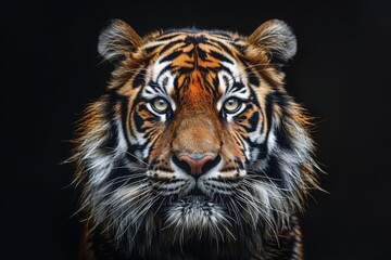 Fototapeta premium Portrait of a Tiger with a black background