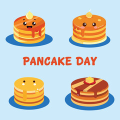 Fun Pancake Day Celebration with Adorable Pancake Stacks.