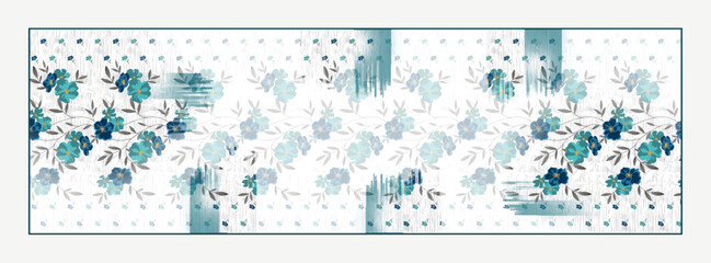 digital silk scarf design with seamless textile pattern