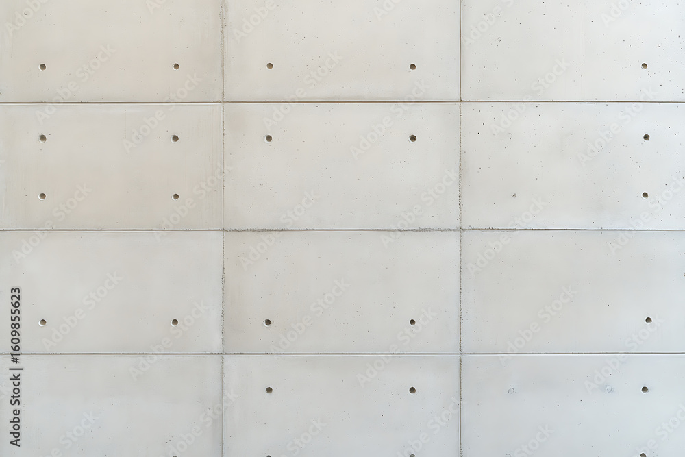 Poster concrete wall with rectangular panels and symmetrical patterns. minimalist design, suitable for back