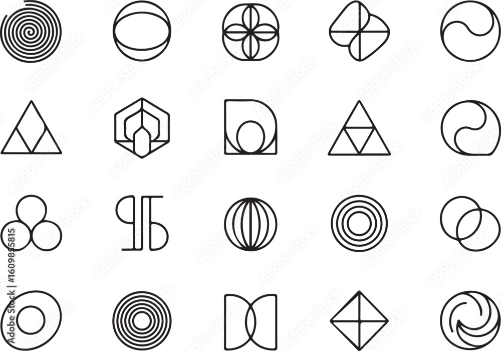 Aufkleber abstract communication symbol representing connection and conversation in a clean silhouette style