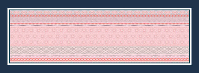 digital silk scarf design with seamless textile pattern