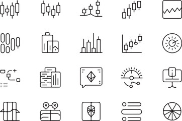 Modern graphic designer icon set featuring a stylized silhouette of a creative professional at work silhouette
