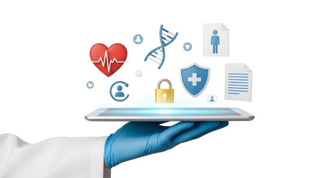 Digital healthcare technology online medical services telemedicine health data security concept - Powered by Adobe