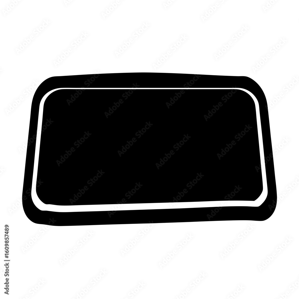 Poster simple black rectangle with rounded corners and a thin white border outline
