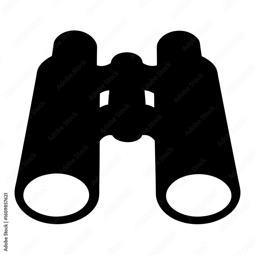 Poster a simple black silhouette of binoculars for viewing distant objects
