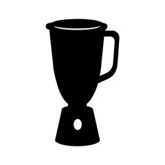 Silhouette of a blender appliance with a handle on a white background