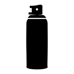 Monochrome spray can illustration featuring a typical cylindrical shape and a nozzle