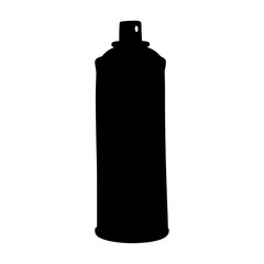 Silhouette of spray paint can isolated on white background graphic element
