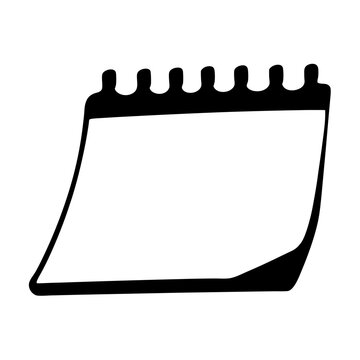 Black and white doodle drawing of a tearoff notepad paper sheet