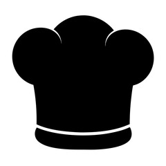 Chef's hat silhouette on a white background, cooking and cuisine symbol