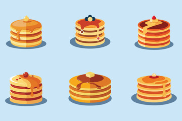 Delicious Pancake Stack Variations with Tasty Toppings.