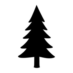 Minimalist Black Silhouette of a Christmas Tree for Holiday Season Greetings