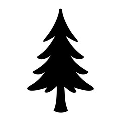 Simple stylized evergreen tree silhouette perfect for many nature related illustrations