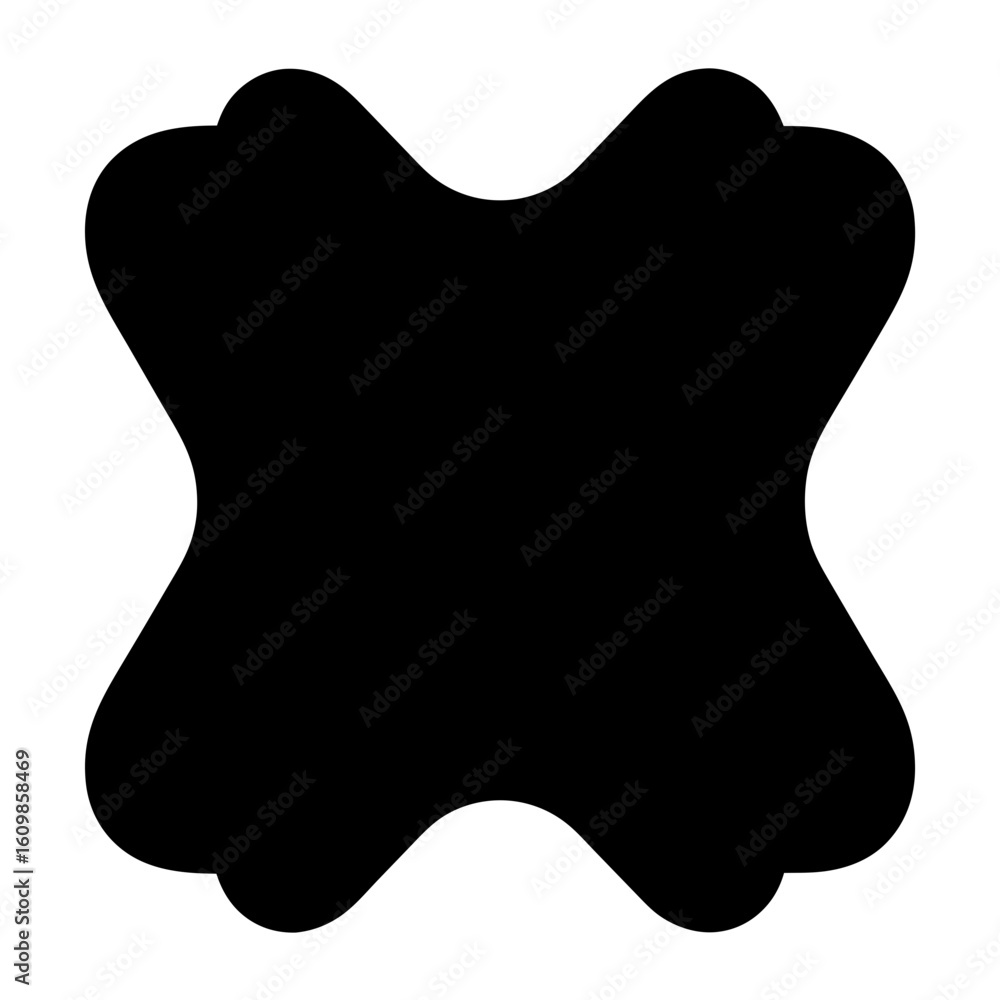 Poster amorphous black blob with smooth edges against a plain white background