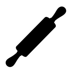 Silhouette of a wooden rolling pin for baking and cooking in kitchen