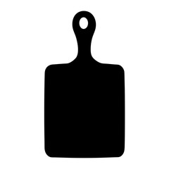 Black Silhouette of a Wood Cutting Board for Culinary Use in Kitchen