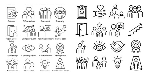 The image is a collection of various icons and symbols, including a heart, a star, and a handshake. The icons represent different concepts such as teamwork, collaboration, and success