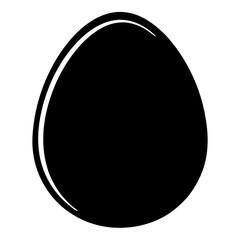 Minimalist black egg shape with white outline, a simple vector art