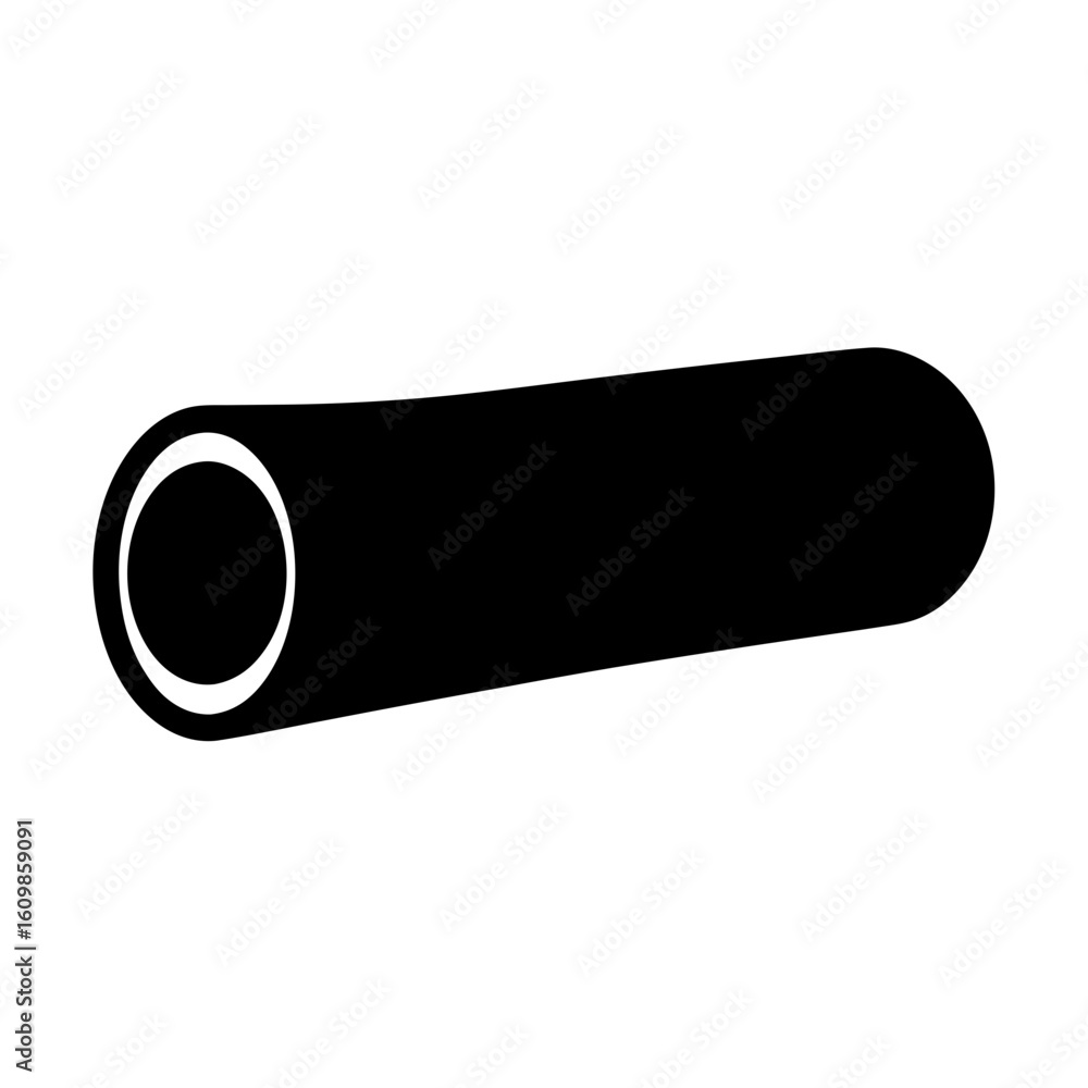 Poster isometric representation of a hollow cylinder or pipe shape object