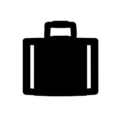 Minimalist black suitcase icon suitable for travel or business concepts
