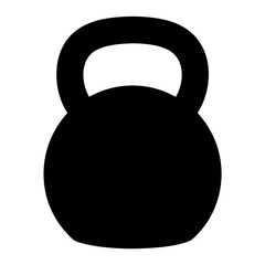 A black Kettlebell workout gym fitness equipment in silhouette design