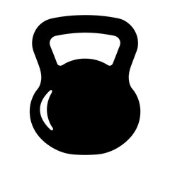 Silhouette of a kettlebell for strength training and fitness workout graphic
