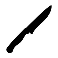 High contrast silhouette of a kitchen knife with a black handle