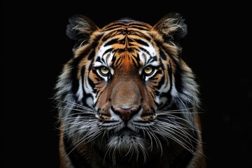 Portrait of a Tiger with a black background