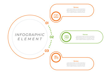 3 Options or Steps Outline Infographic Element for presentations, reports, and web