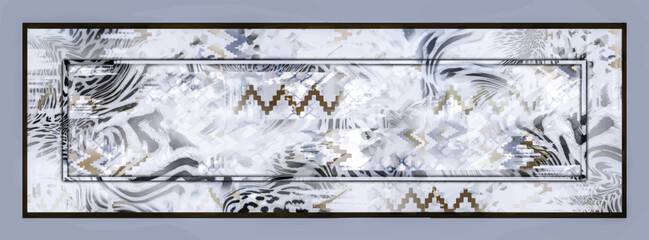 digital silk scarf design with seamless textile pattern