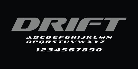 Obraz premium Drift Racing Speed Alphabet Font Vector Bold Sport Typography Letters Download it in high resolution format and print in any size