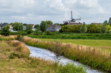 Nature reserve at Damse Vaart Middendijk in Ramskapelle, Knokke Heist, West Flanders Belgium