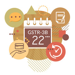 Naklejka premium Government Tax - GSTR-3B Filing Deadline every 22th of the month - Illustration