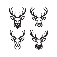 Naklejka premium deer head silhouette vector logo design