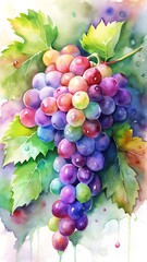Colorful Grapes Bunch fruit vibrant