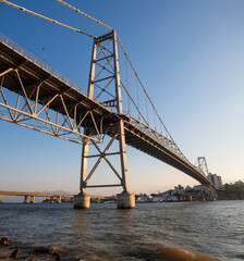 Fototapeta premium Hercíolio Luz bridge at sunset Florianopolis Santa Catarina Brazil Florianópolis
