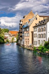 Fototapeta premium Scenic canal view in Strasbourg, France.