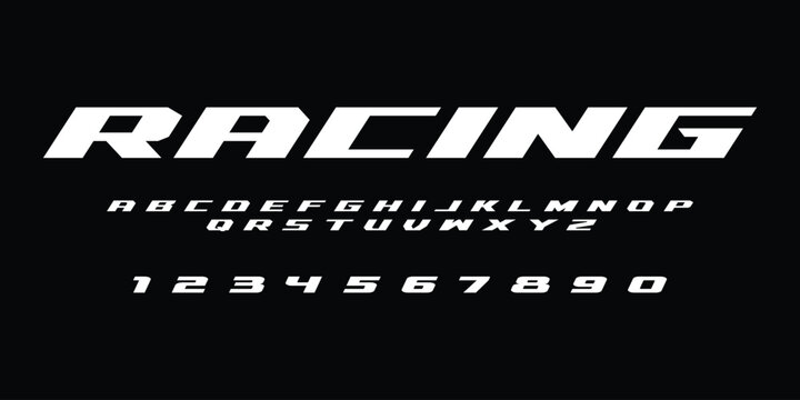 Racing Speed Alphabet Font Vector Bold Sport Typography Letters Download it in high resolution format and print in any size
