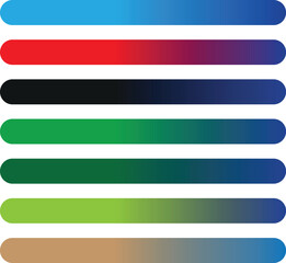 Colorful horizontal gradient bars with rounded ends vactor degine
