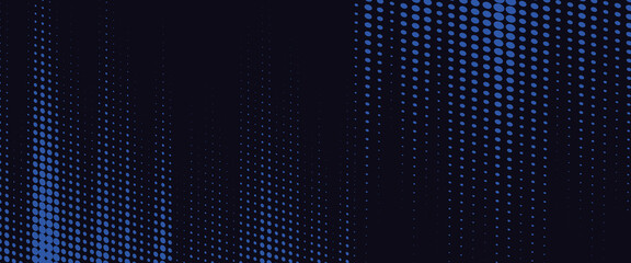 Halftone dots gradient grunge texture background blue and black color pattern. Dot pop art comic sport style vector illustration. grunge vector dots