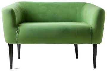 A casual photo of green chair with white background. It's a casual photo.