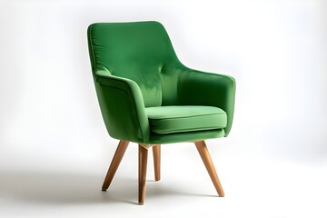 Fototapeta premium A casual photo of green chair with white background. It's a casual photo.
